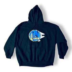 MILLENNIUM FALCON STAR WARS SHIP GOLDEN STATE WARRIOS HOODIE SIZE 3XL